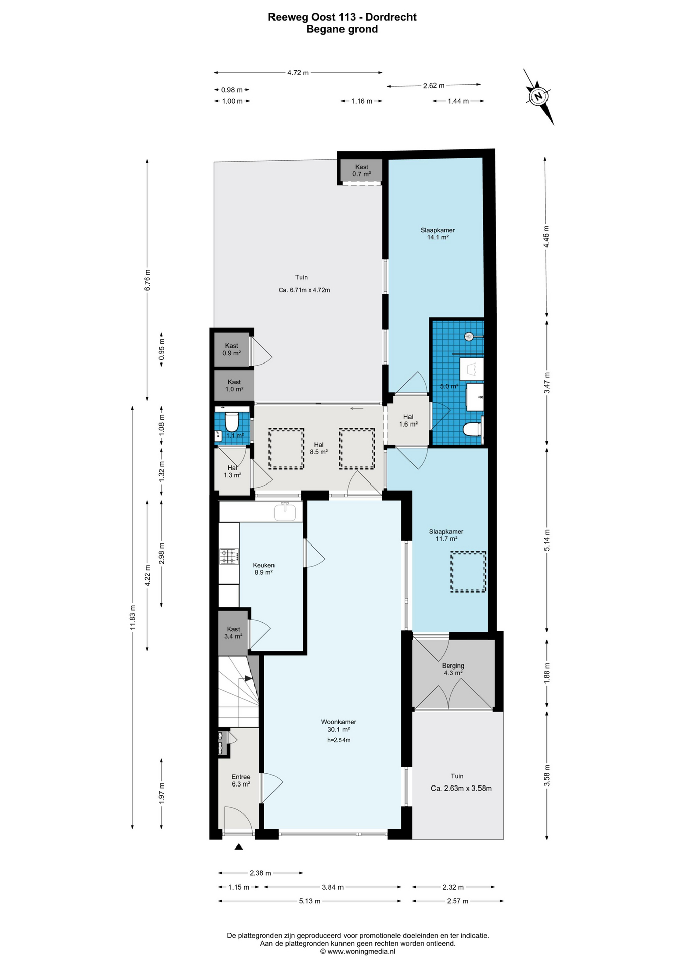 Plattegrond 1 van Reeweg Oost 113