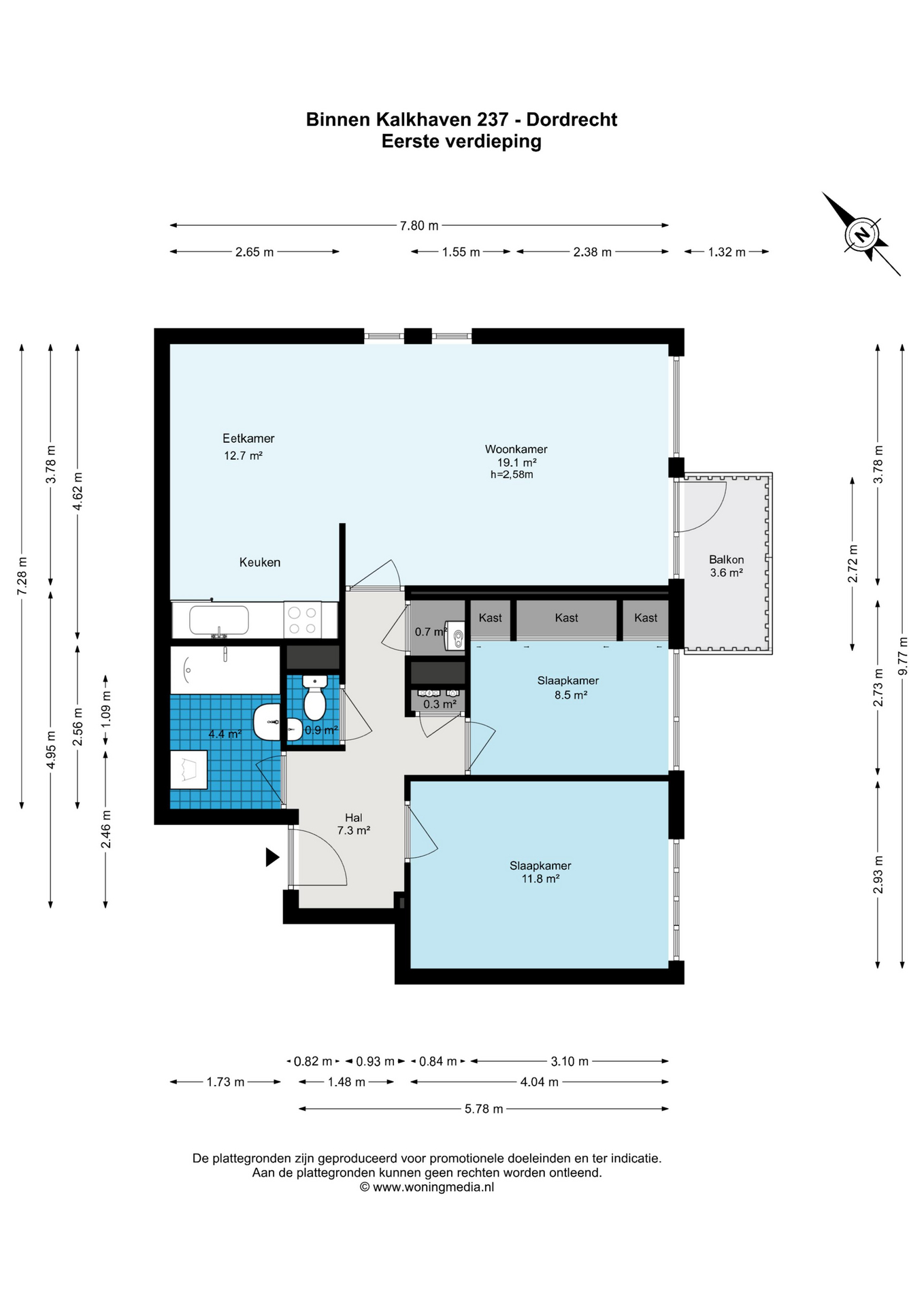 Plattegrond 1 van Binnen Kalkhaven 237