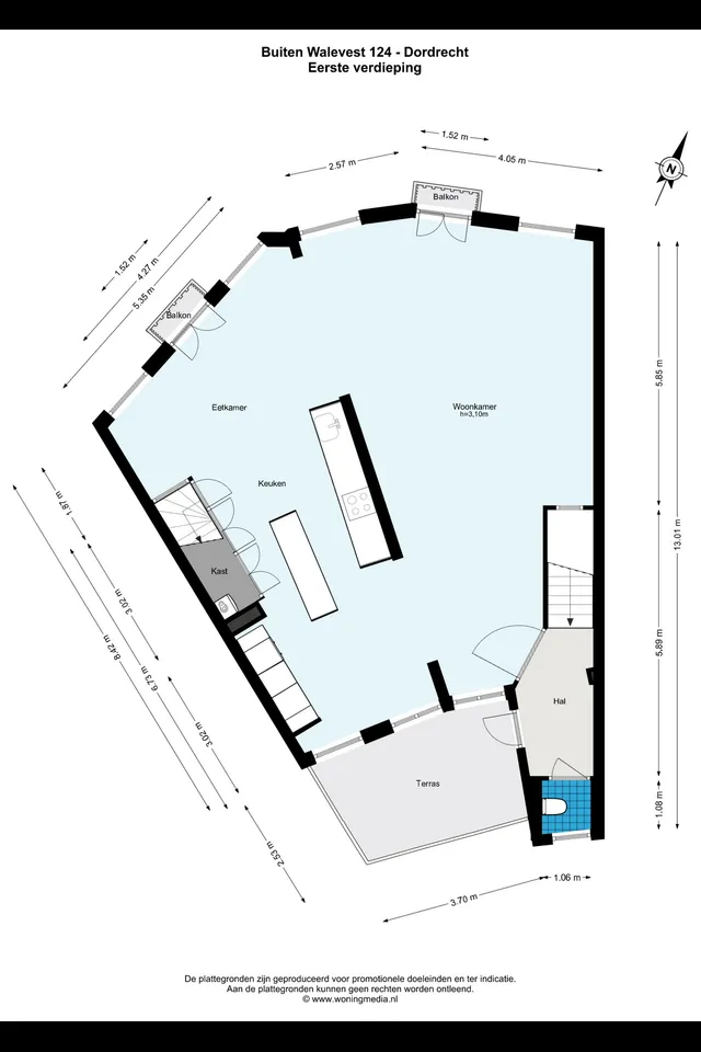 Plattegrond 2 van Buiten Walevest 124