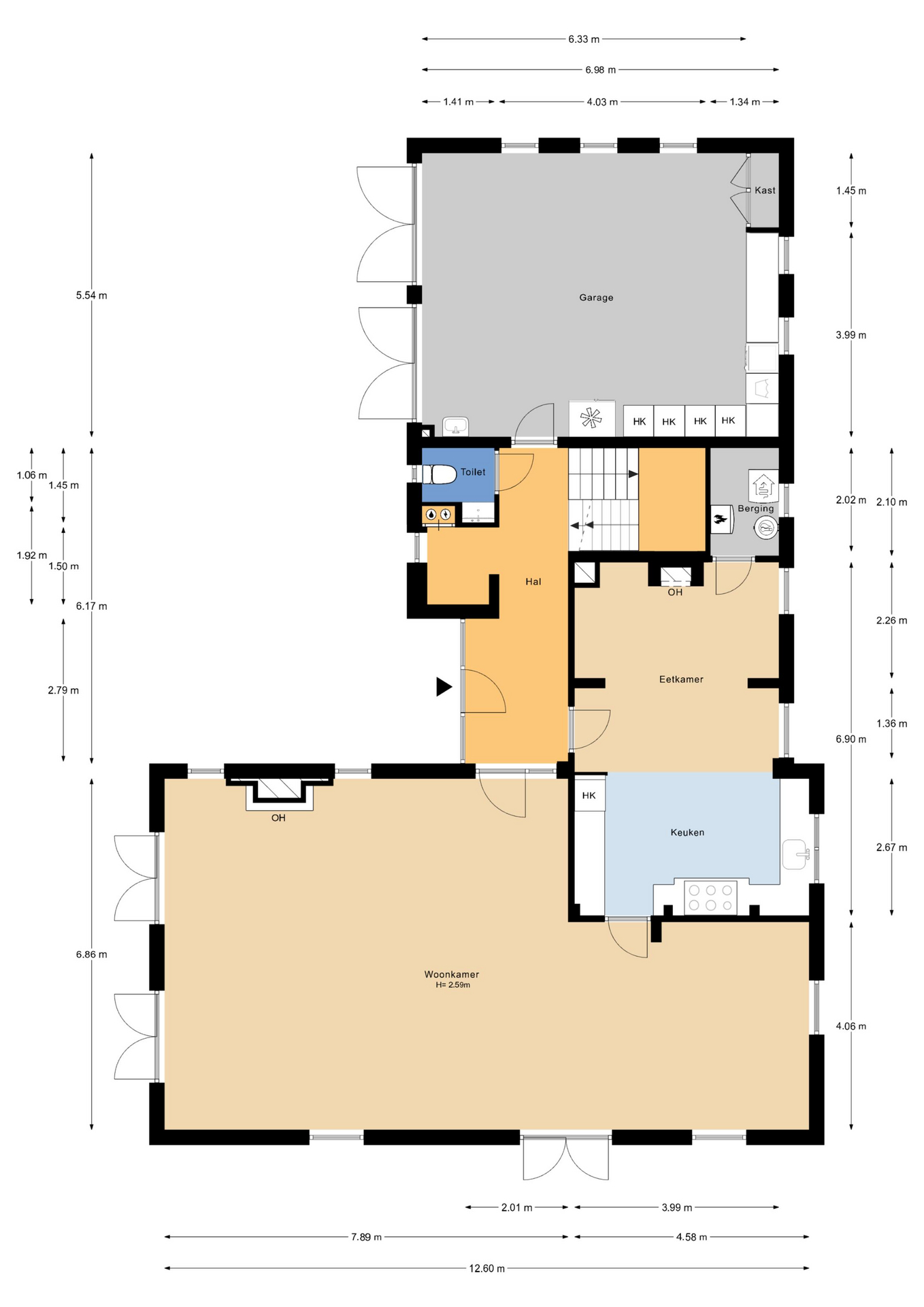 Plattegrond 1 van Kruislaan 1a