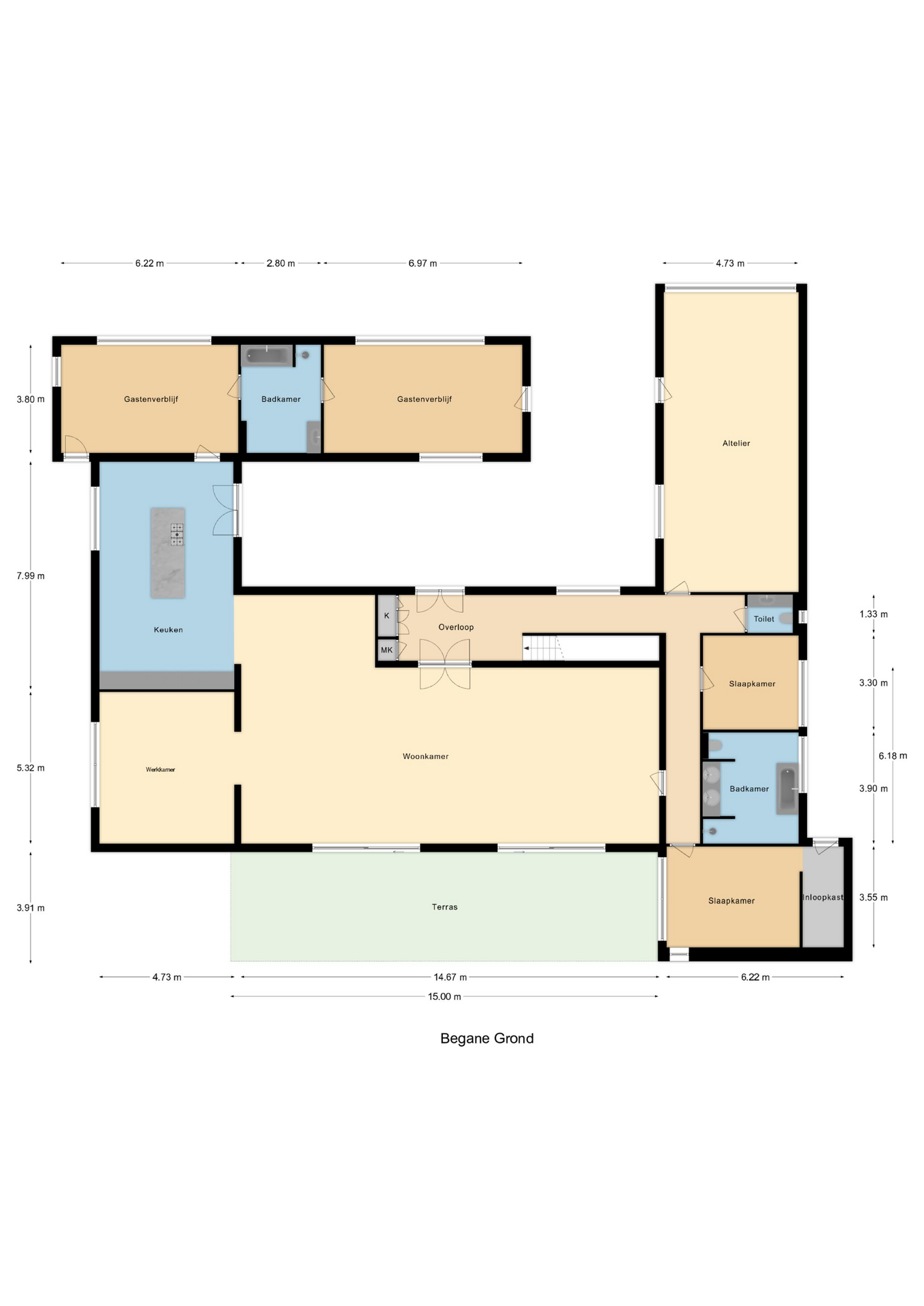 Plattegrond 1 van Battenoordsedijk 17