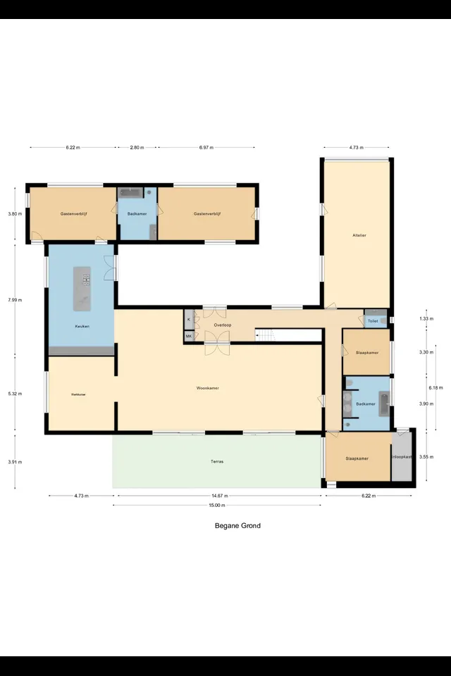 Plattegrond 1 van Battenoordsedijk 17