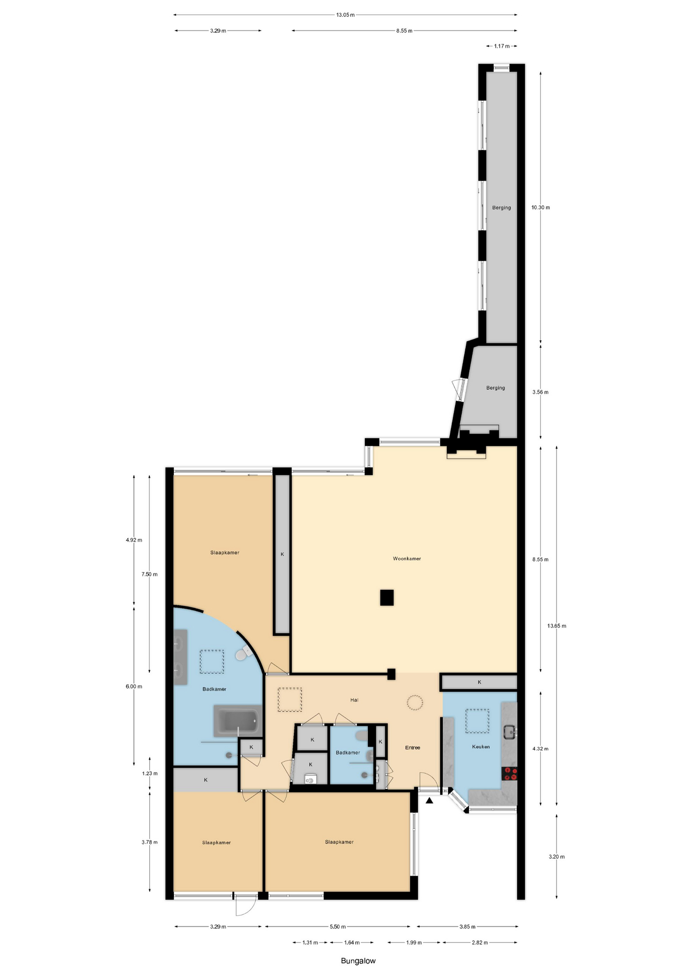 Plattegrond 1 van Valkenlaan 19