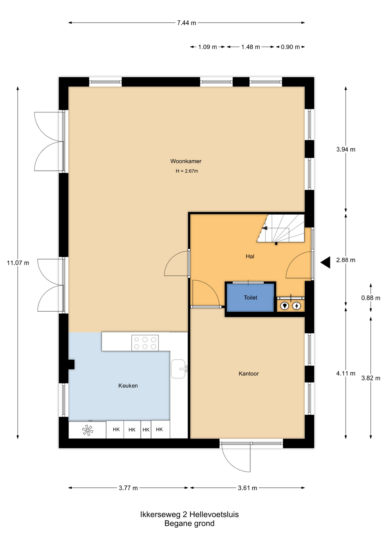 Plattegrond 1 van Ikkerseweg 2