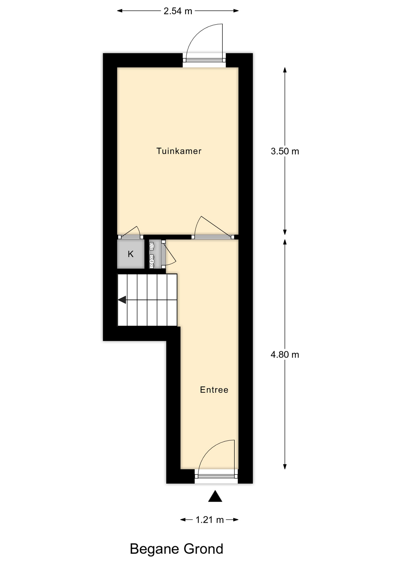Plattegrond 1 van Warmoezenierstraat 6