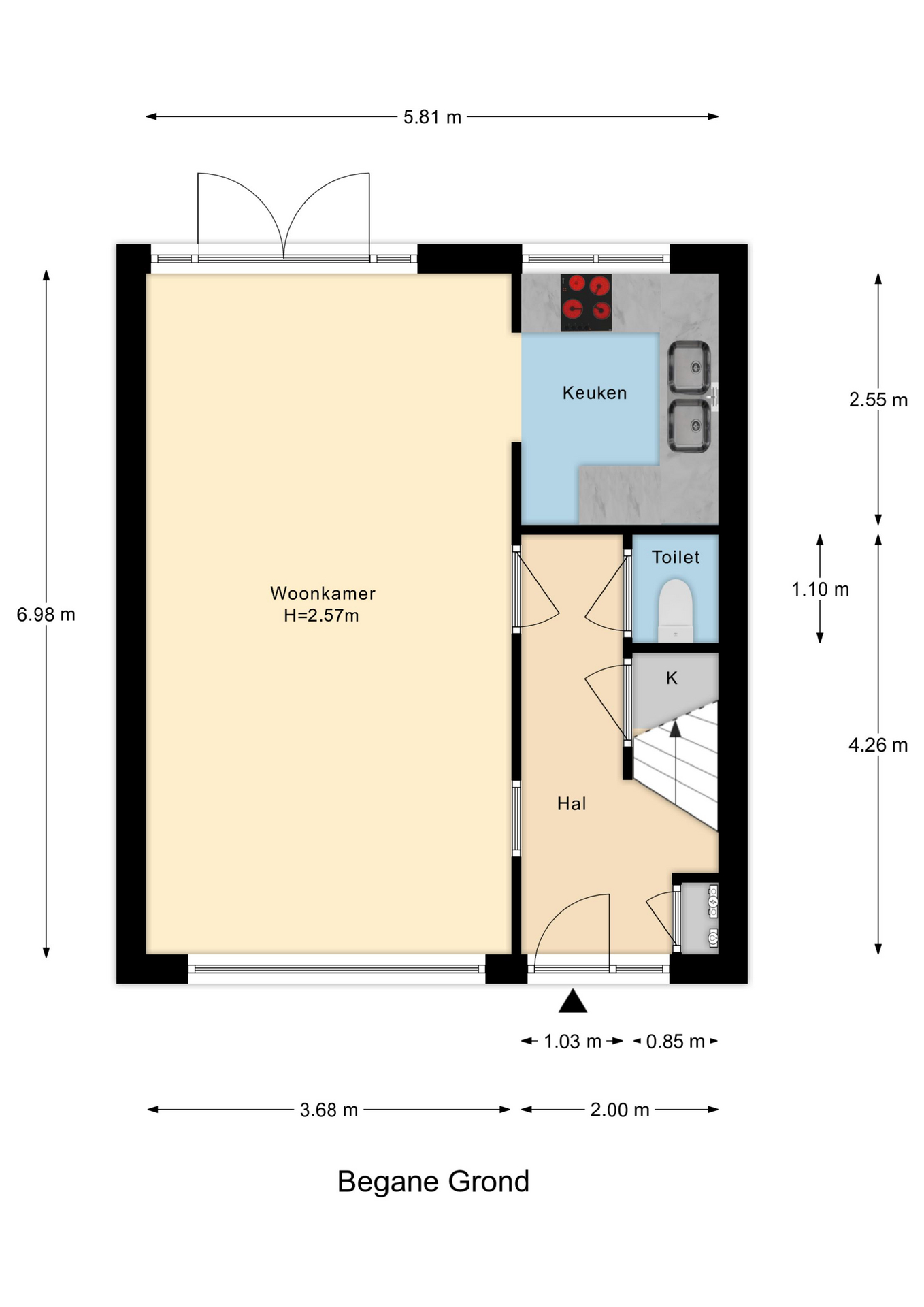 Plattegrond 1 van Alexander Verhuellstraat 99