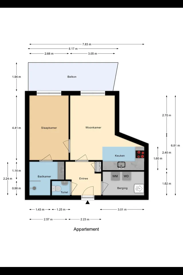 Plattegrond 1 van Uitstraat 207