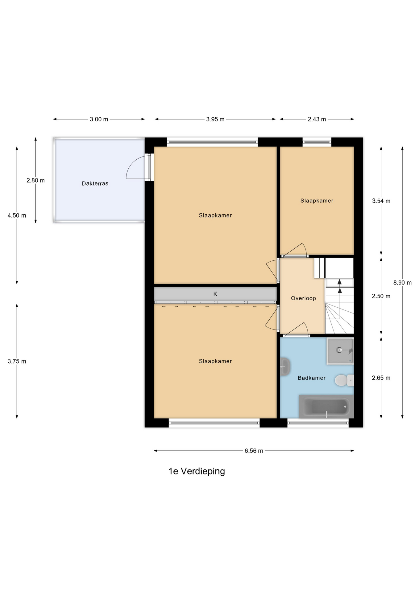 Plattegrond 1 van Nachtegalenlaan 8