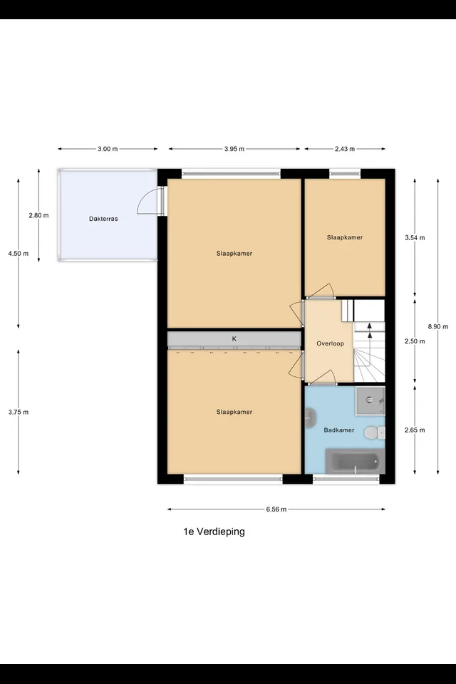 Plattegrond 1 van Nachtegalenlaan 8