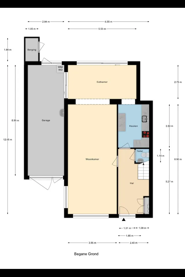 Plattegrond 3 van Nachtegalenlaan 8