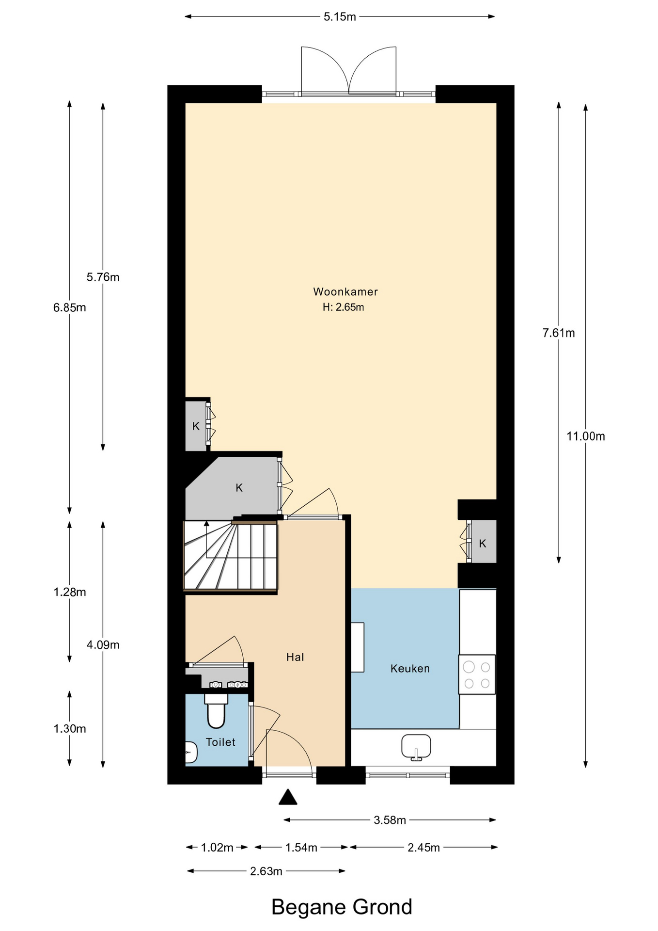 Plattegrond 1 van Landvoogdes 12