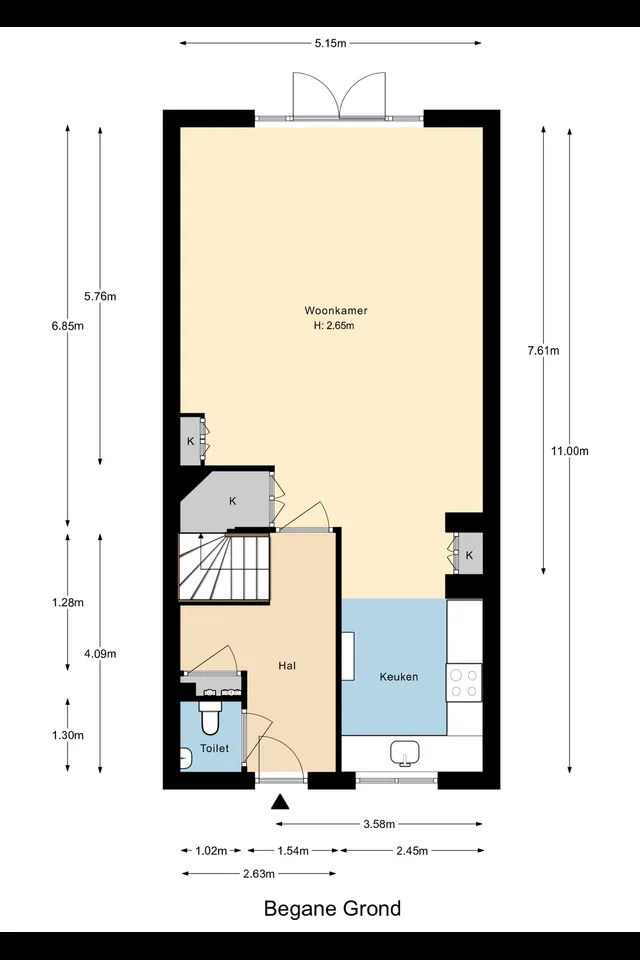 Plattegrond 1 van Landvoogdes 12