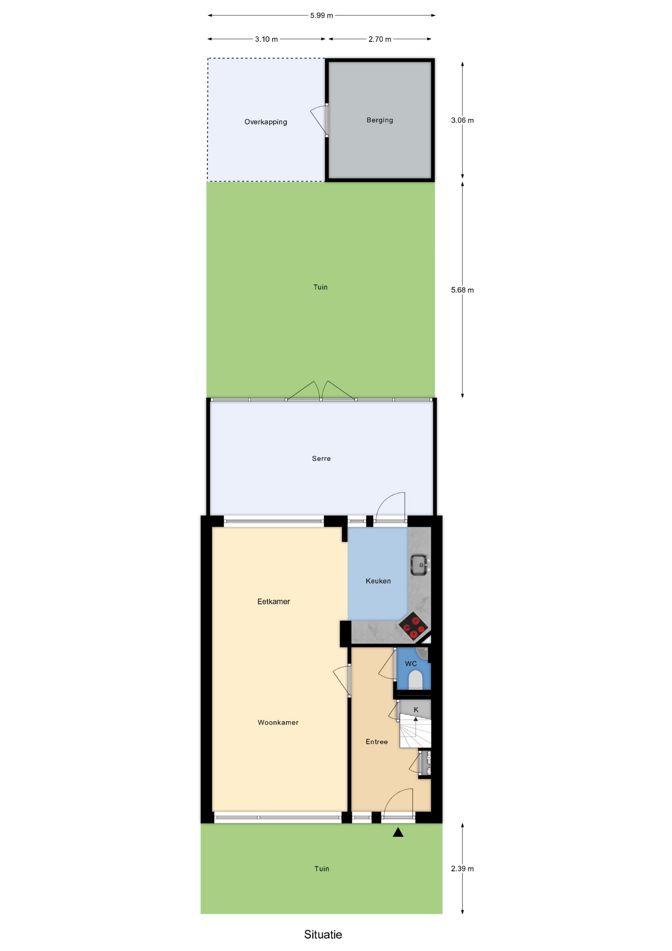 Plattegrond 1 van Leliestraat 23