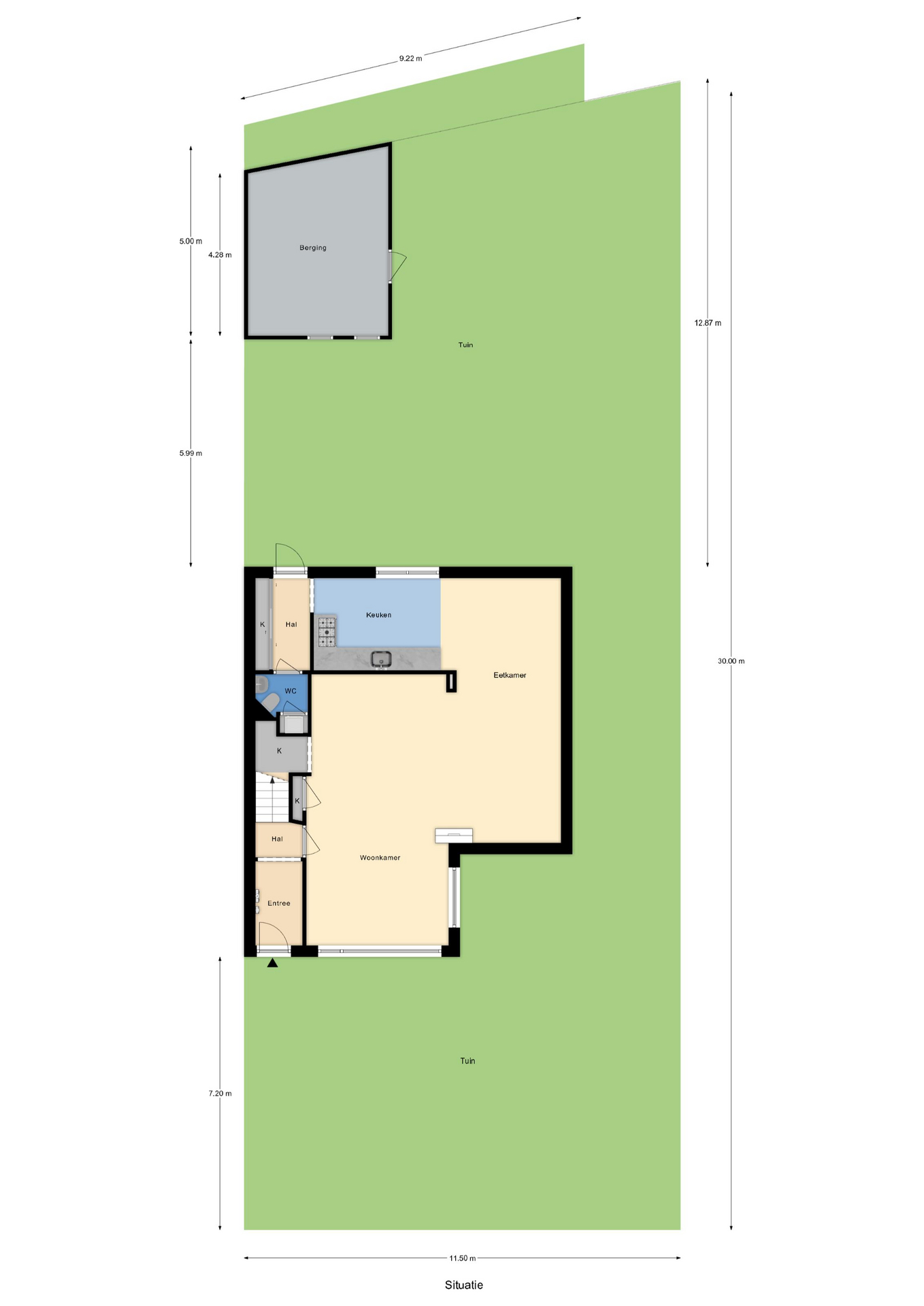 Plattegrond 1 van Prins Bernhardstraat 14