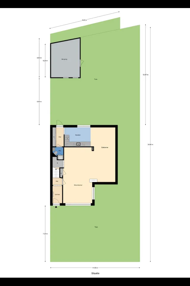 Plattegrond 1 van Prins Bernhardstraat 14