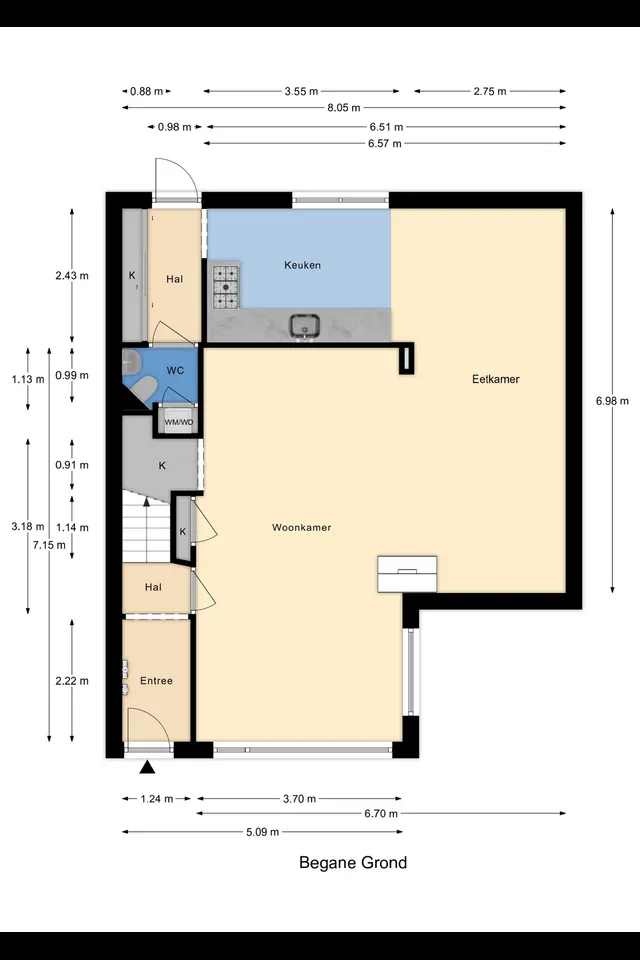 Plattegrond 2 van Prins Bernhardstraat 14