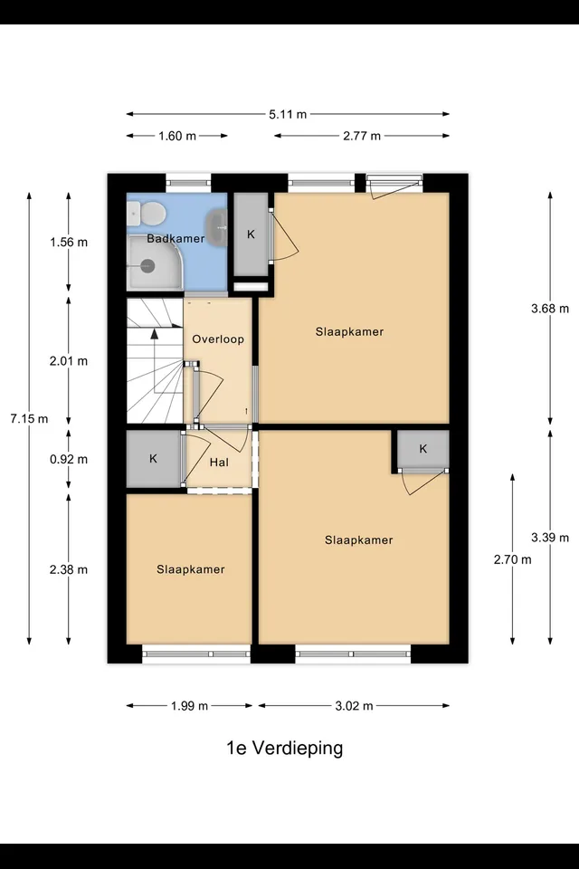 Plattegrond 3 van Prins Bernhardstraat 14