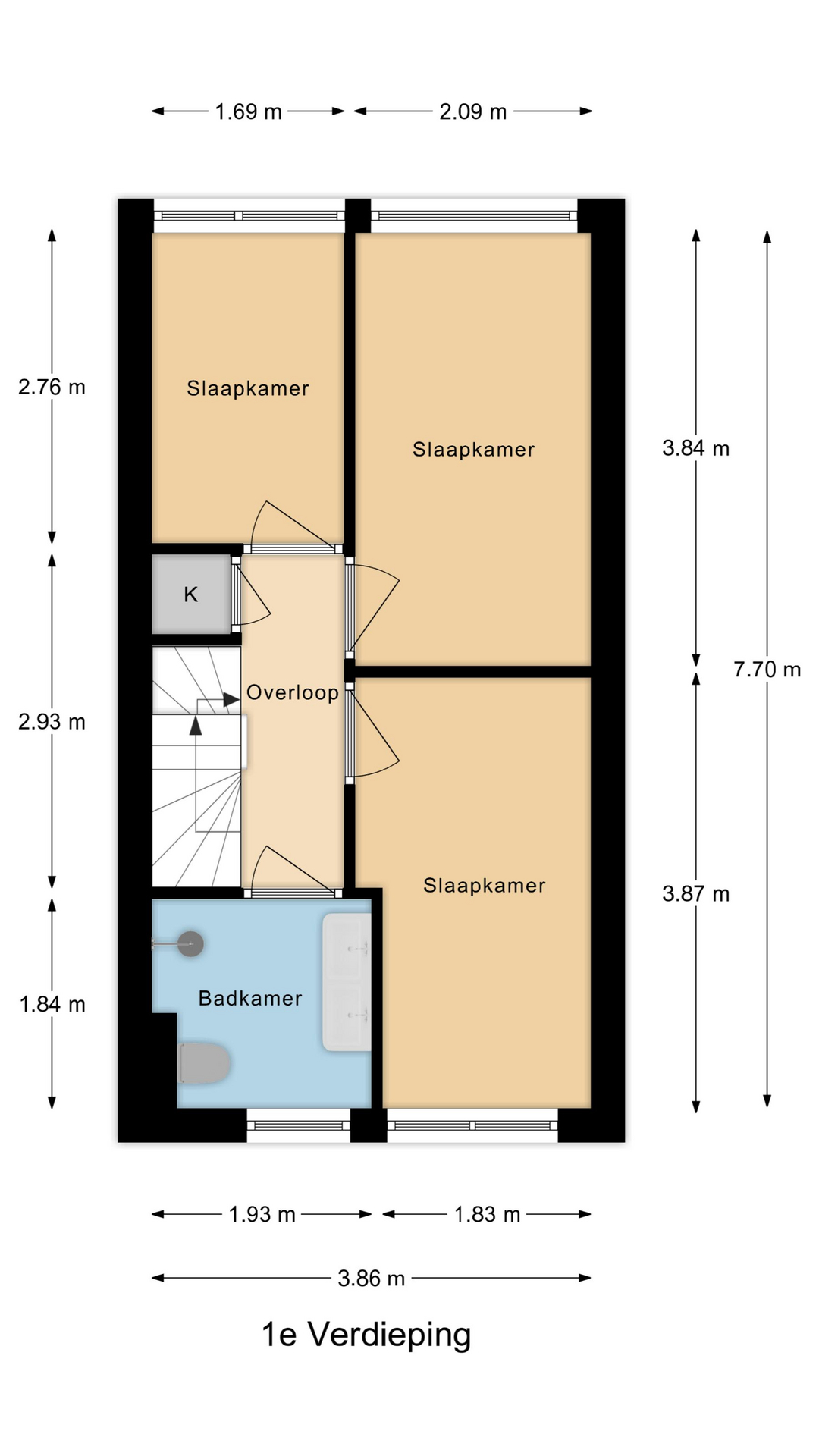 Plattegrond 1 van Prinses Irenestraat 6