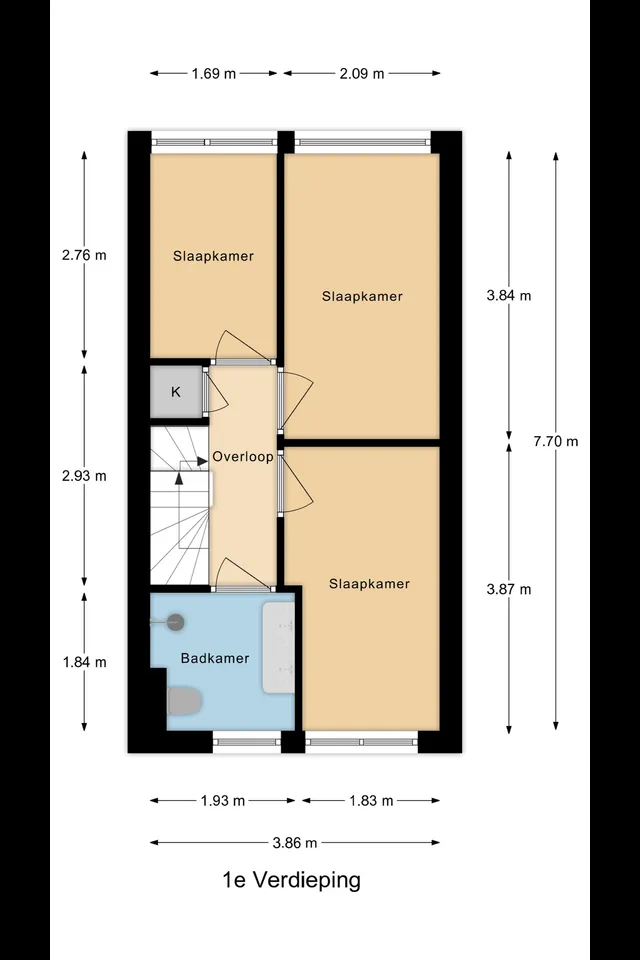 Plattegrond 1 van Prinses Irenestraat 6