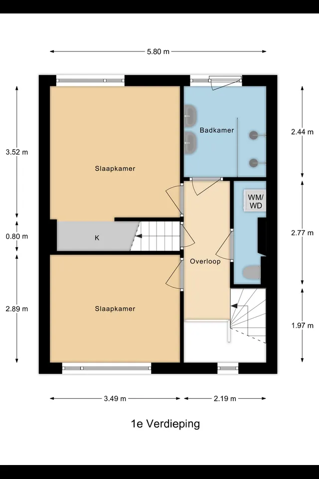 Plattegrond 1 van Westeinde 121