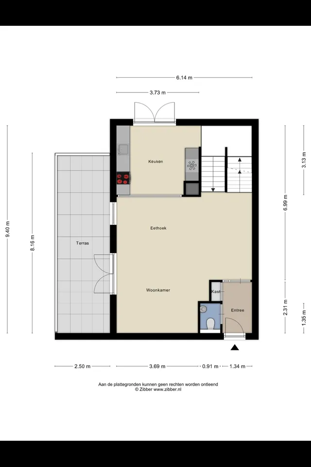 Plattegrond 1 van Clarissenhof 12