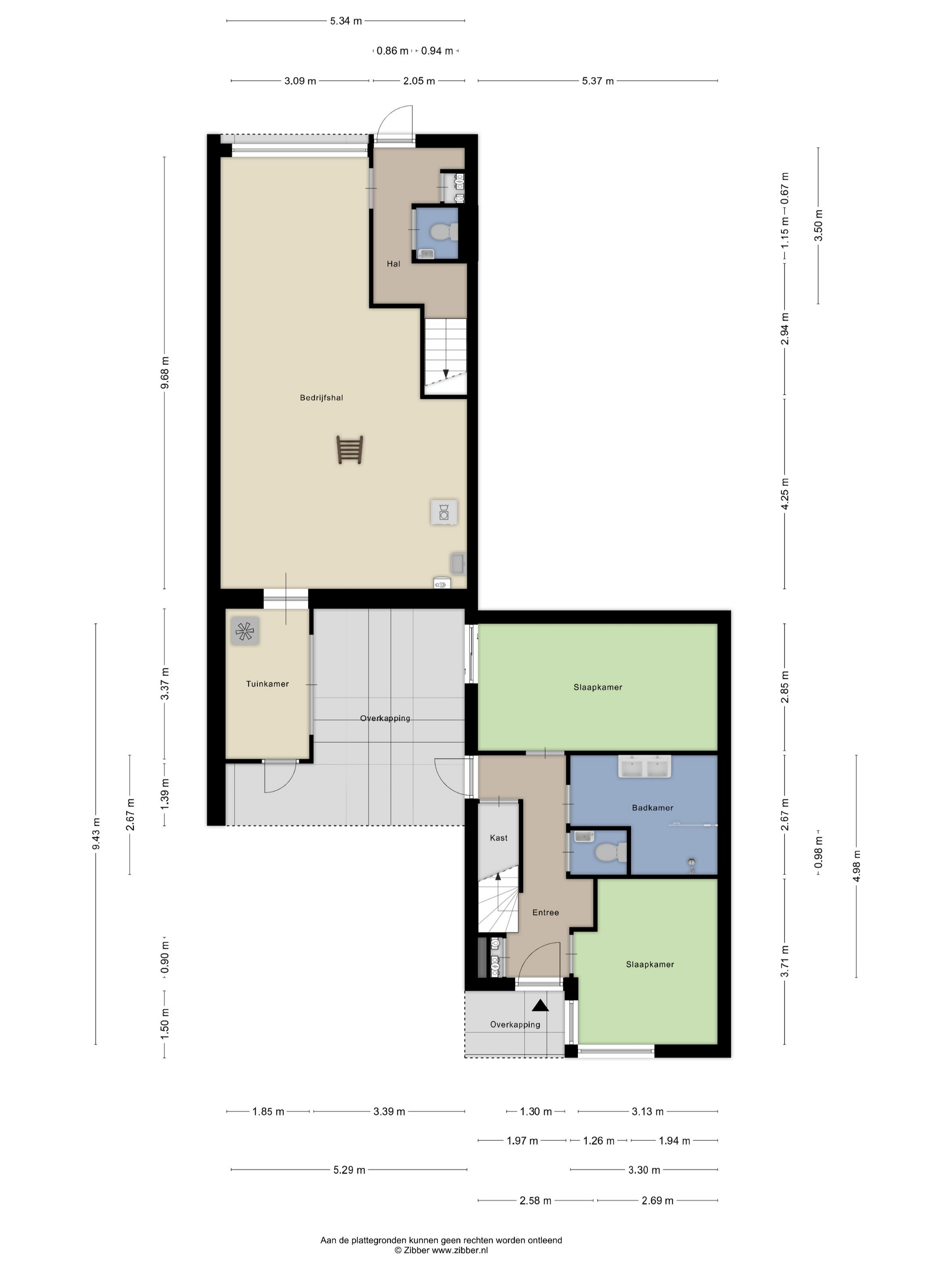 Plattegrond 1 van Burgemeester Bracklaan 23