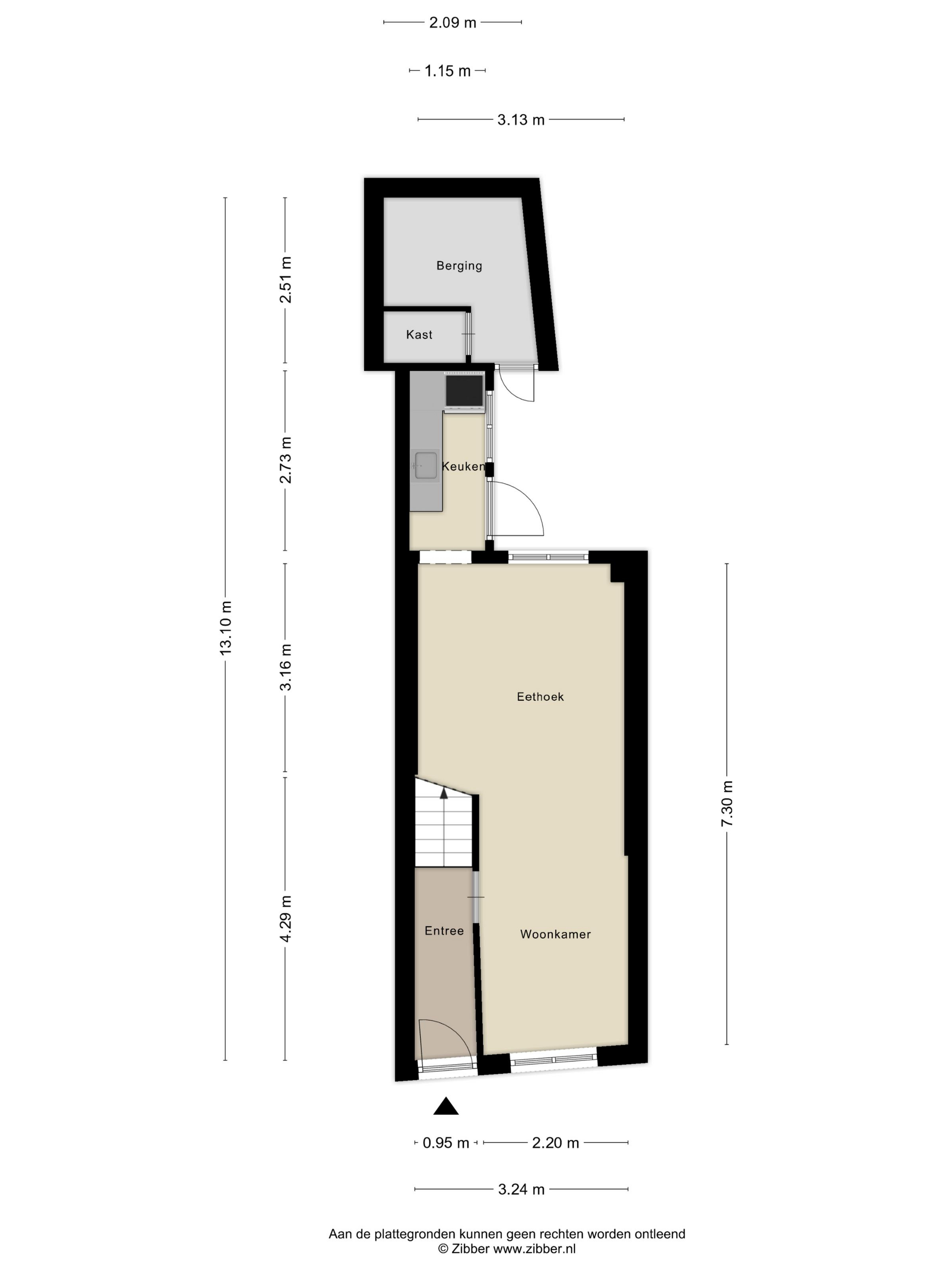 Plattegrond 1 van Vrouwesteeg 35