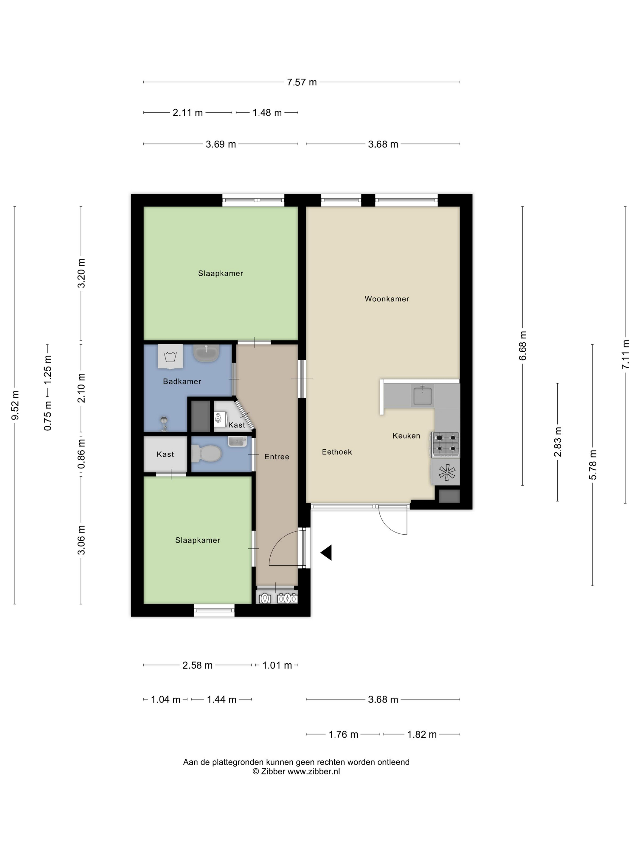 Plattegrond 1 van van de Puttestraat 36