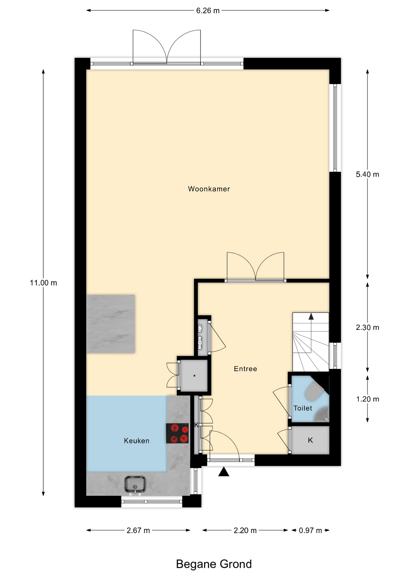 Plattegrond 1 van Maria Rutgersstraat 11