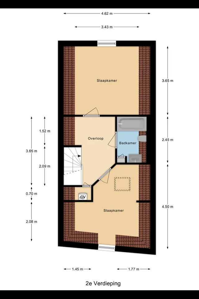 Plattegrond 3 van Philips Willemstraat 8A