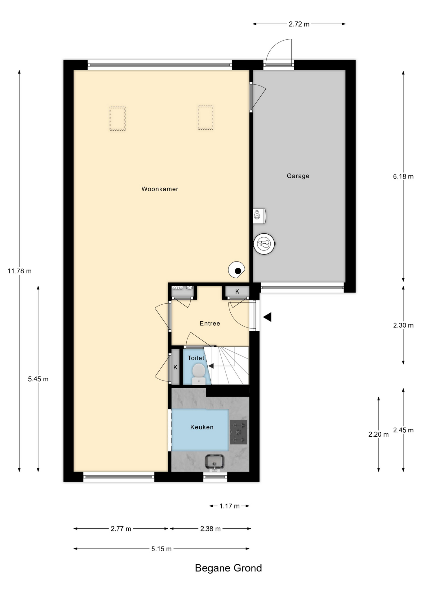 Plattegrond 1 van Munterstraat 3
