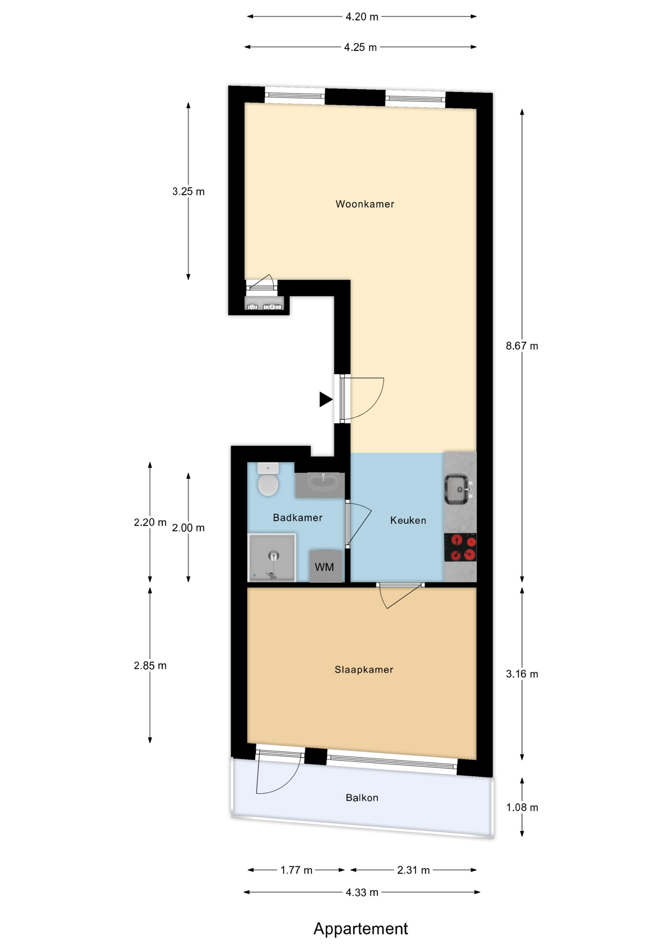 Plattegrond 1 van IJsclubstraat 15A 02