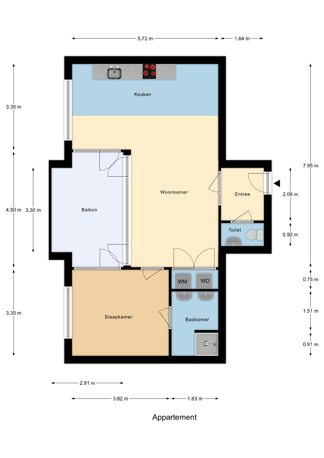 Plattegrond 1 van Van der Hoevenplein 49