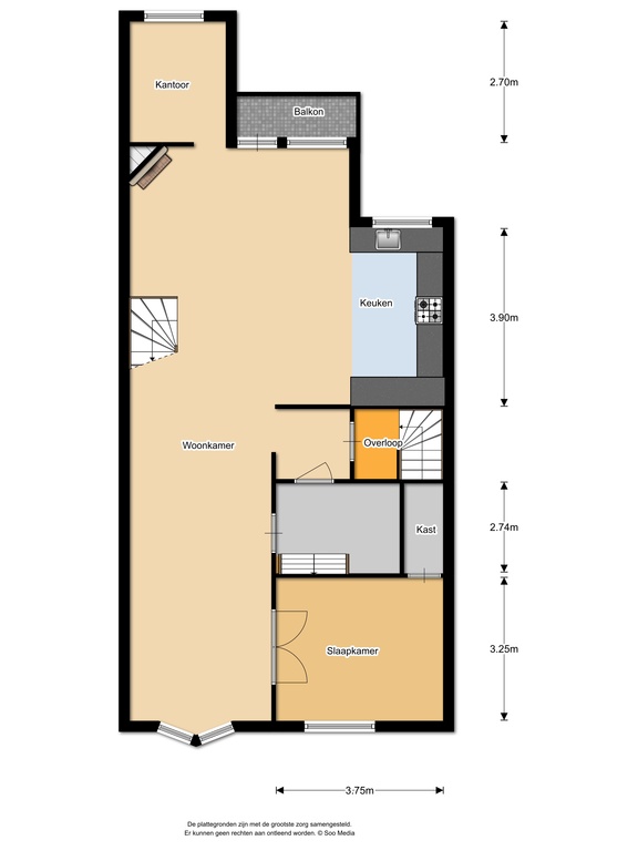 Plattegrond 1 van Oostzeedijk Beneden 13A 02