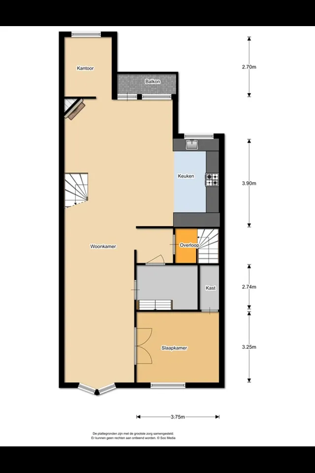 Plattegrond 1 van Oostzeedijk Beneden 13A 02