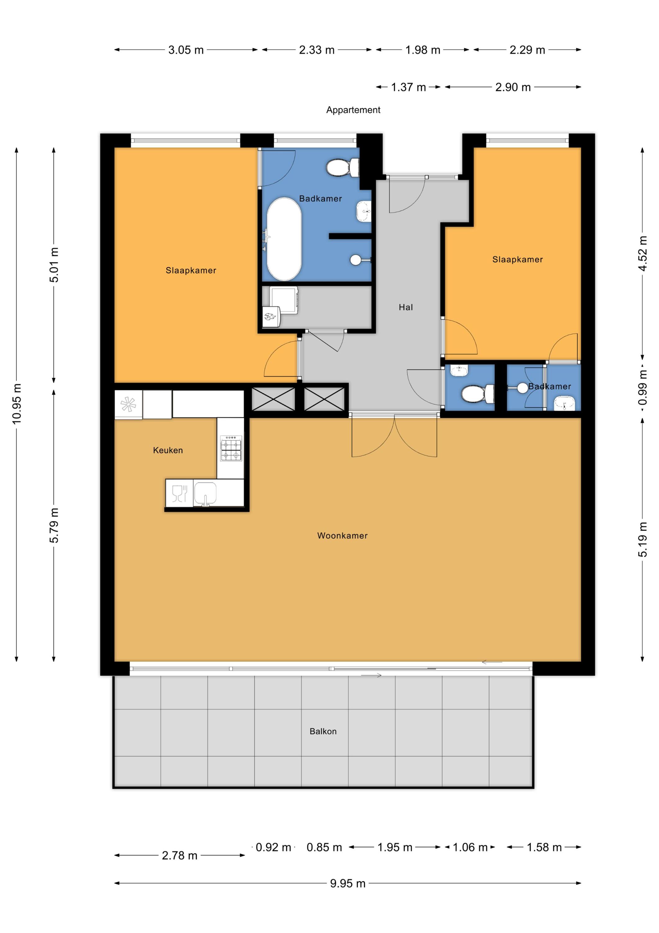 Plattegrond 1 van Streksingel 265