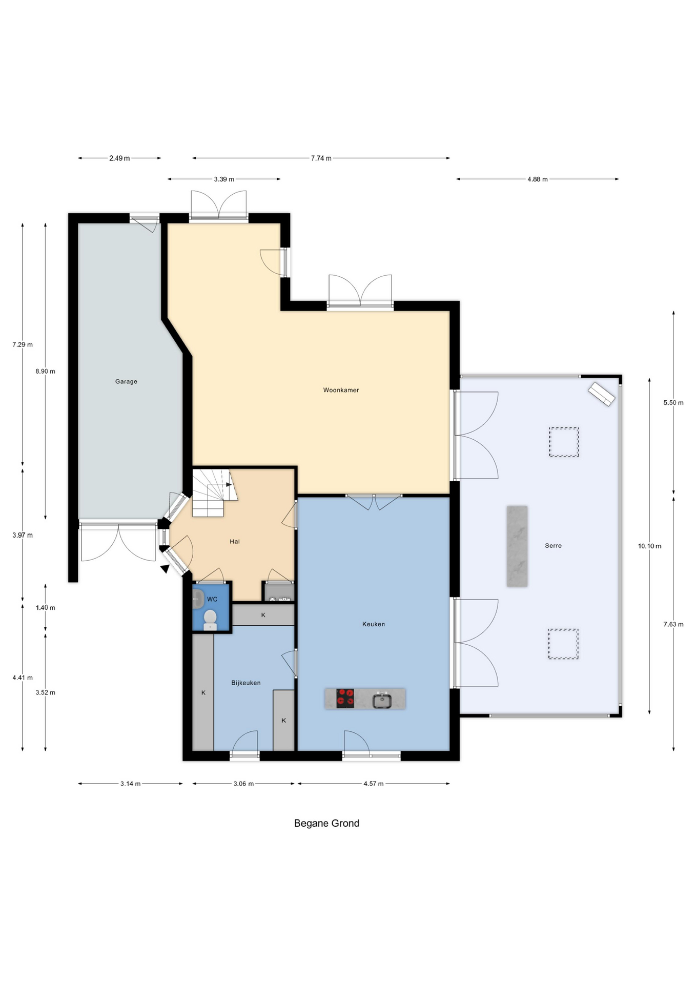 Plattegrond 1 van Zellingstraat 73