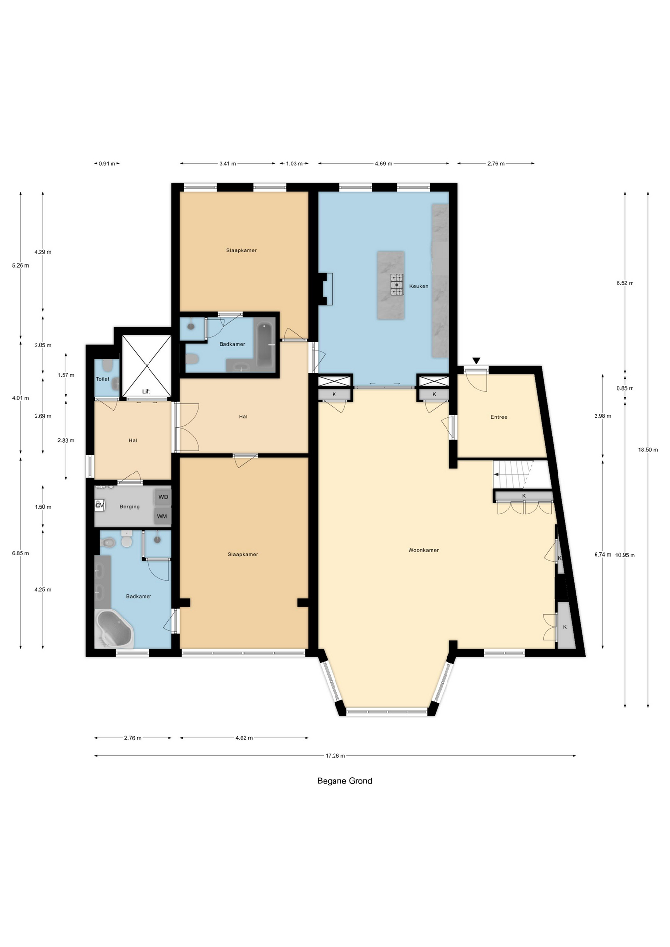 Plattegrond 1 van Koningin Emmaplein 15B