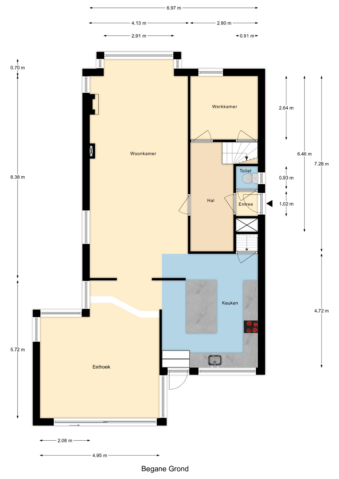 Plattegrond 1 van Dorpsstraat 3