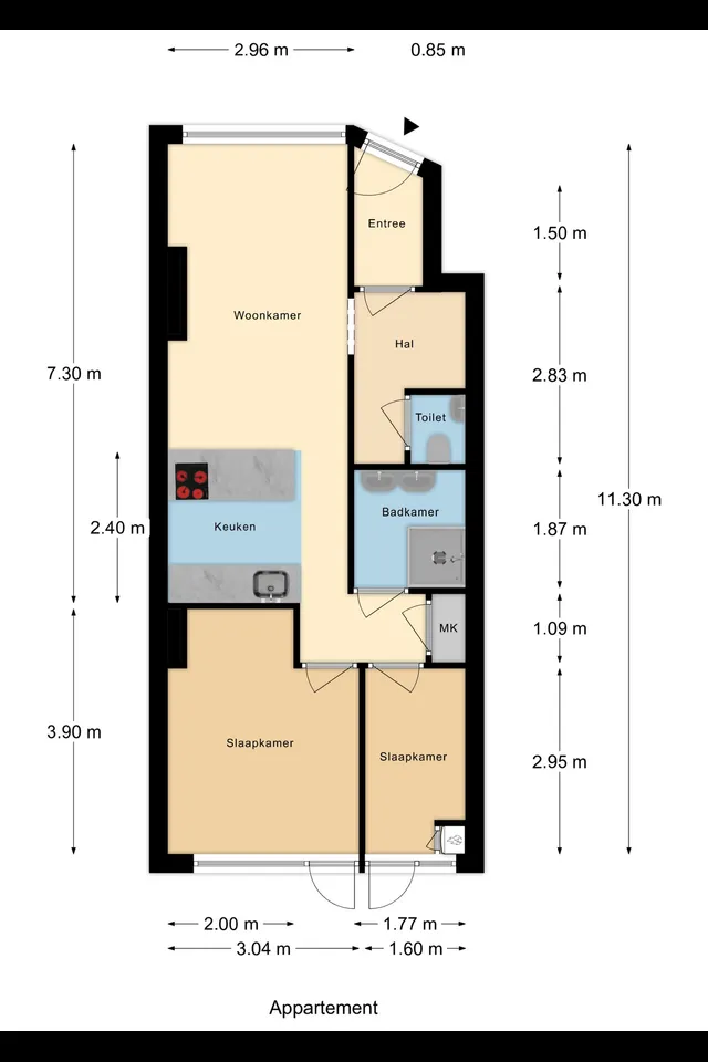 Plattegrond 1 van Amelandseplein 5C