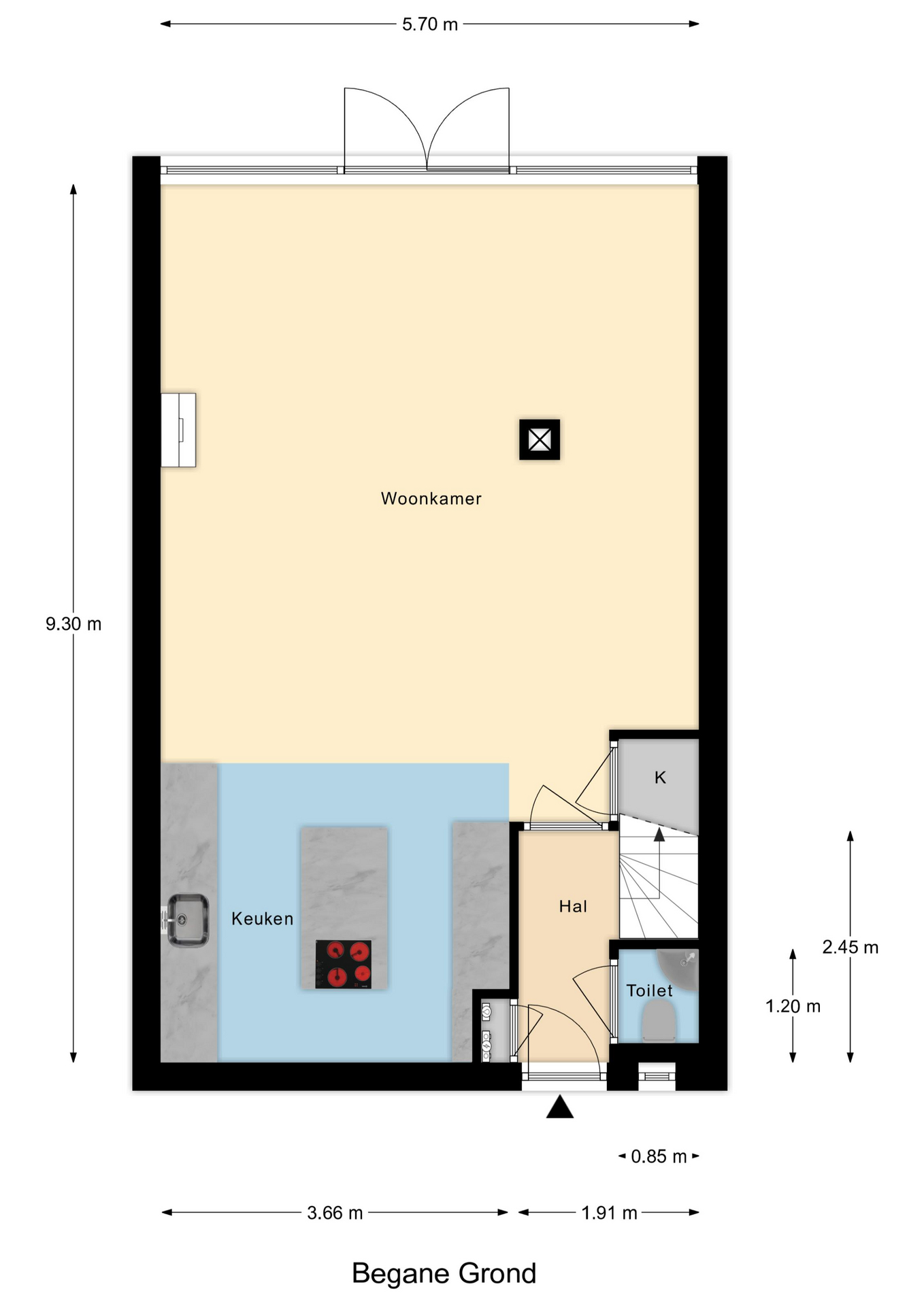 Plattegrond 1 van Ir Lelystraat 9
