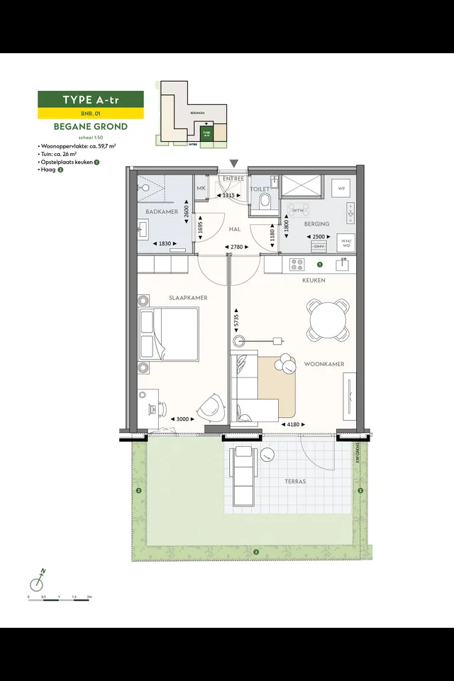 Plattegrond 1 van Meeuwensingel [Bwnr. B01] 0ong