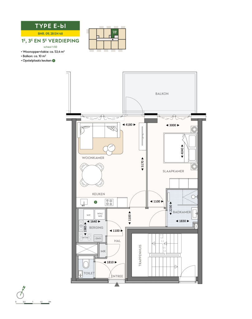 Plattegrond 1 van Meeuwensingel (B28) 0ong