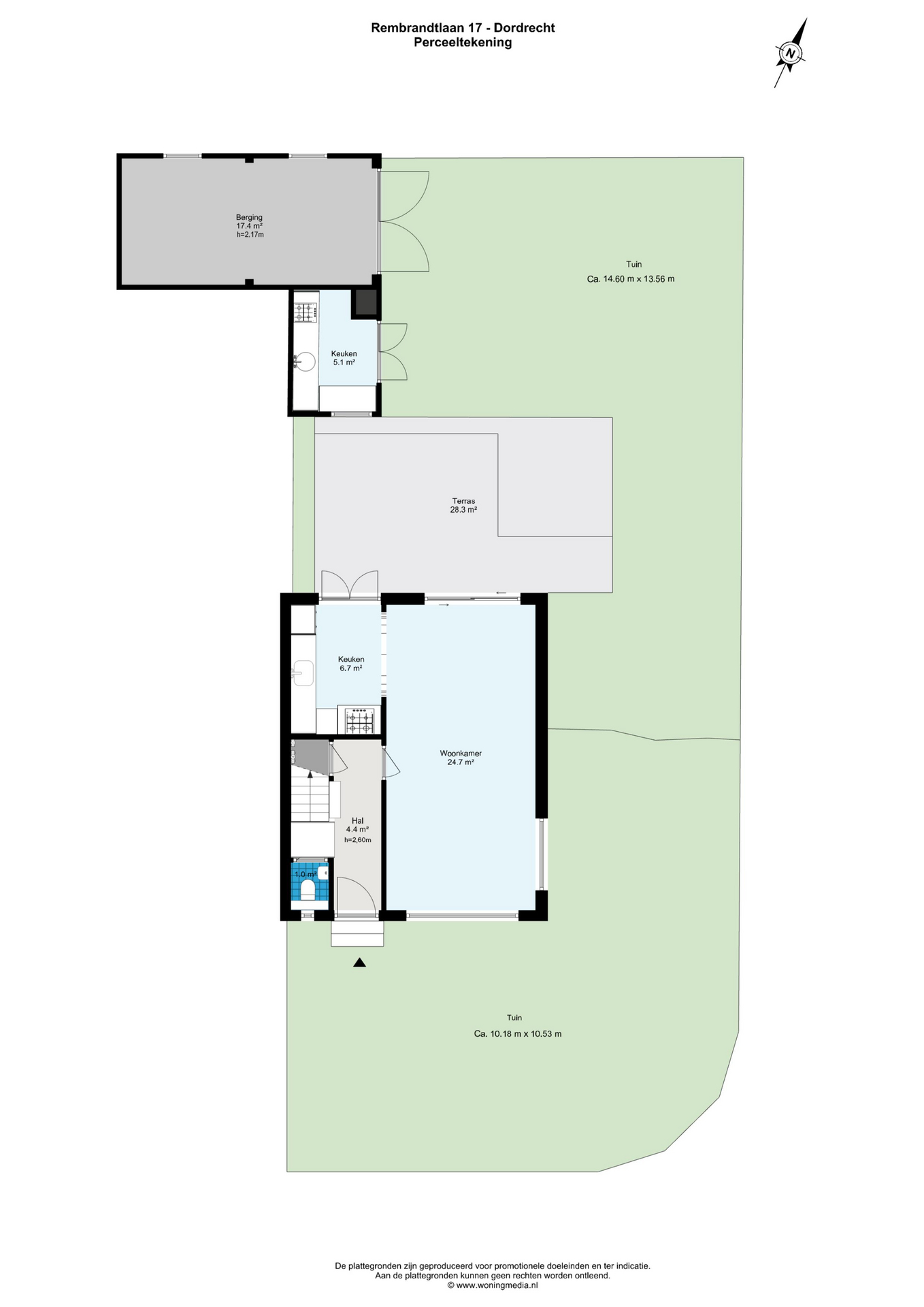 Plattegrond 1 van Rembrandtlaan 17