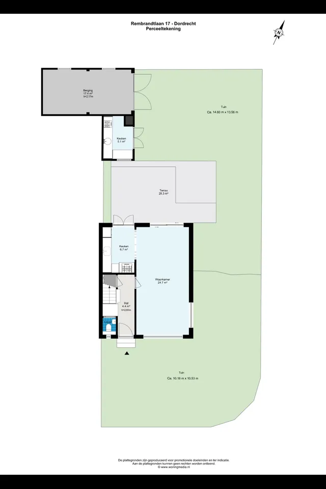 Plattegrond 1 van Rembrandtlaan 17