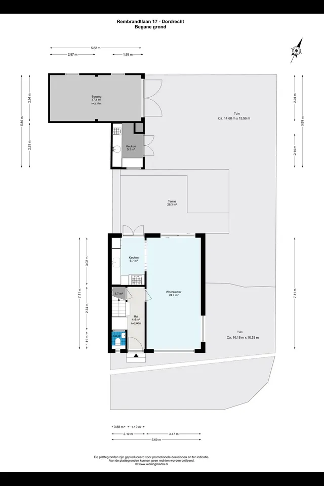 Plattegrond 2 van Rembrandtlaan 17