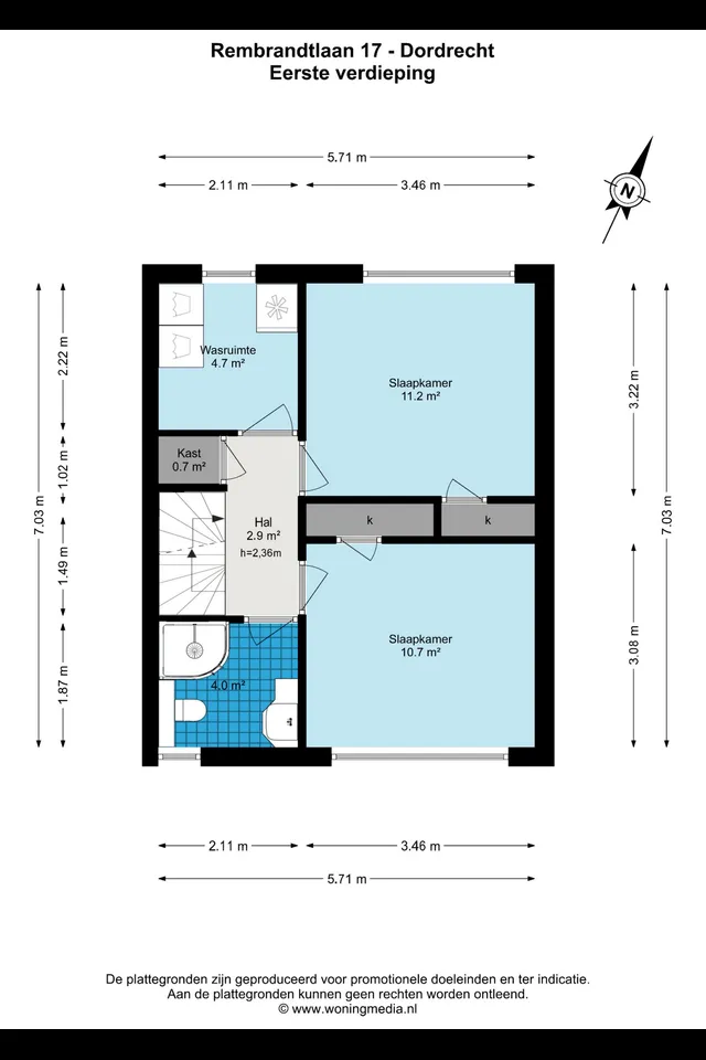Plattegrond 3 van Rembrandtlaan 17