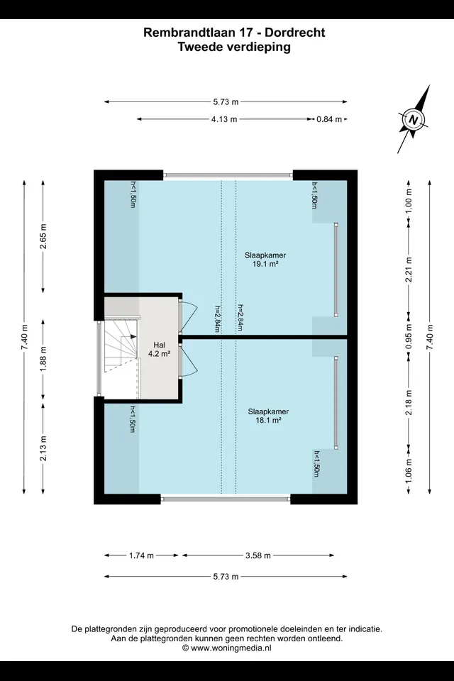 Plattegrond 4 van Rembrandtlaan 17