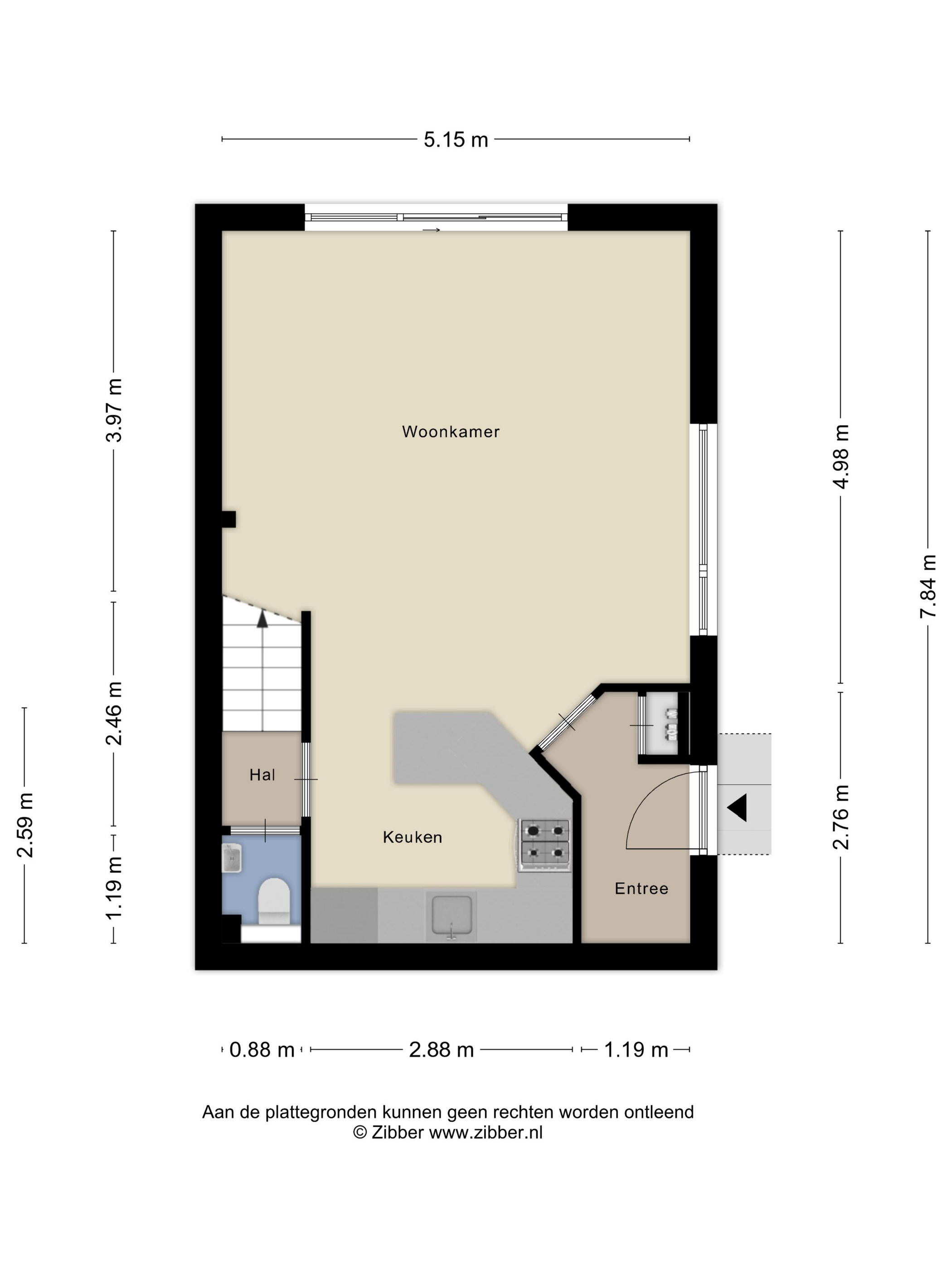 Plattegrond 1 van Roompolderstraat 29