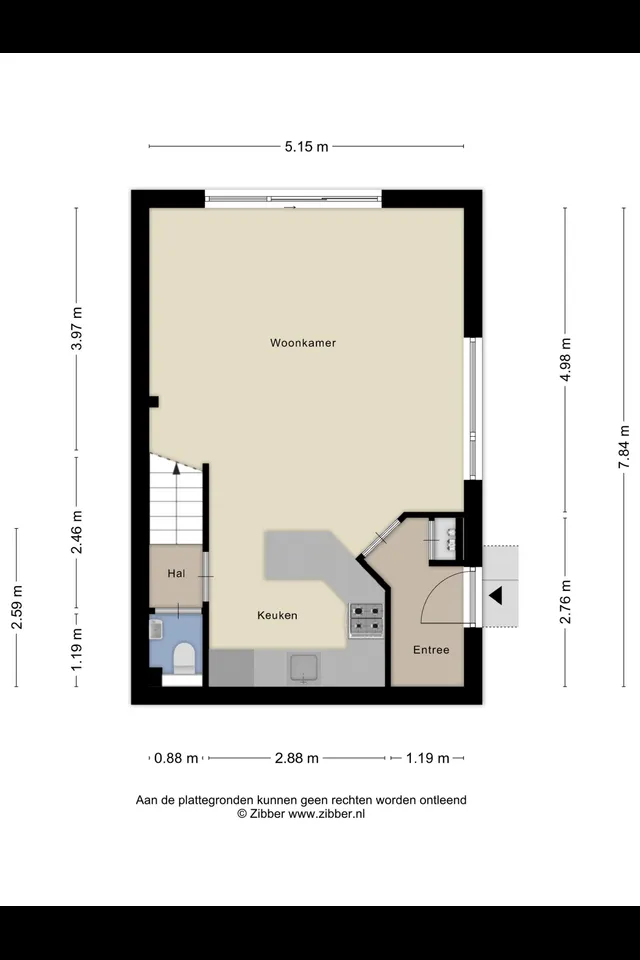 Plattegrond 1 van Roompolderstraat 29
